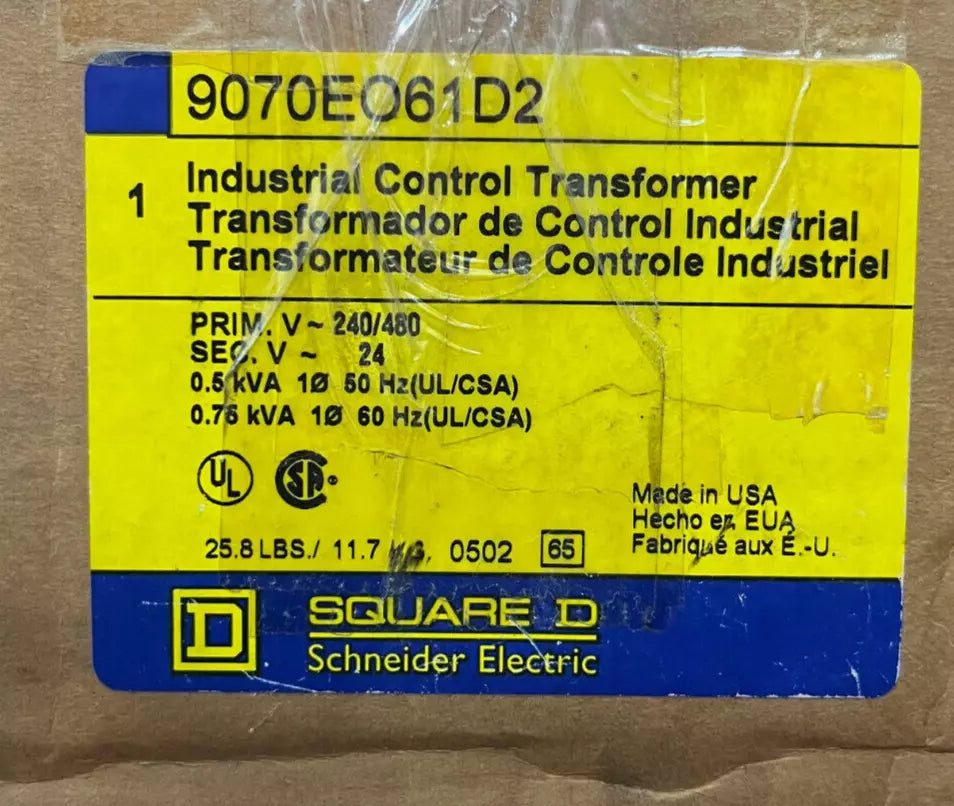 Refurbished Square D 750VA Industrial Control Transformer