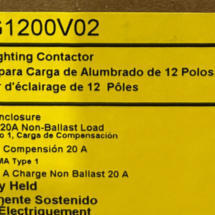 Square D 8903LG1200V02 - 12 Pole Lighting Contactor