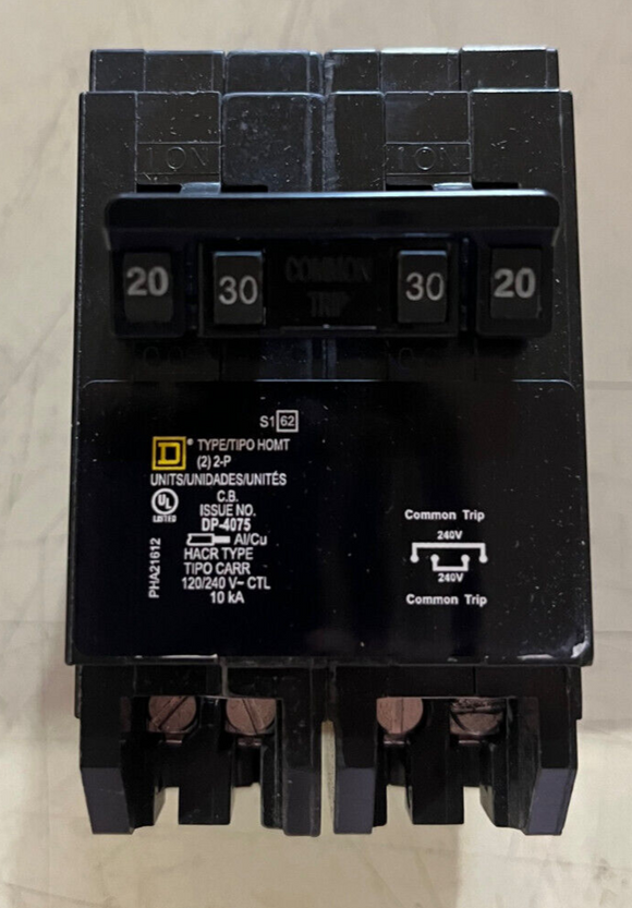 Square D Quad 20/30 Amp Circuit Breaker HOMT220230