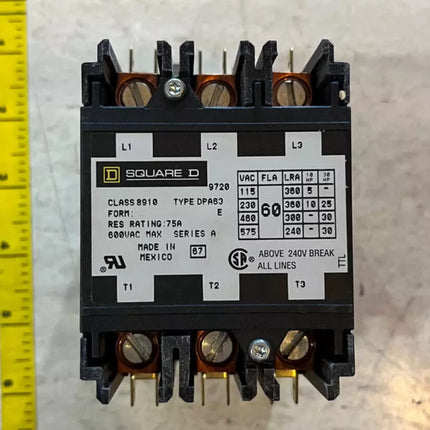 Square D 8910DPA63V14 - 60 Amp Definite Purpose Contactor