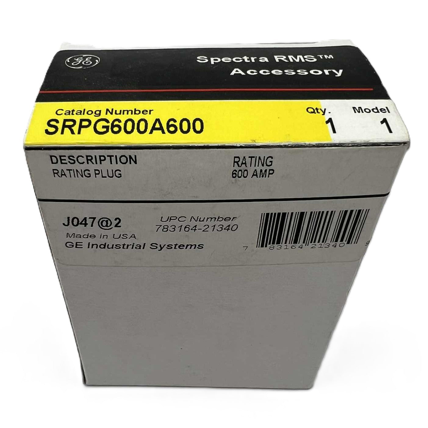 Box of GE Spectra RMS accessory with model number SRPG600A600 on a white background