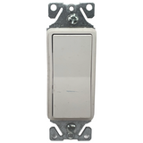 Light switch plate with metal bracket on a white background