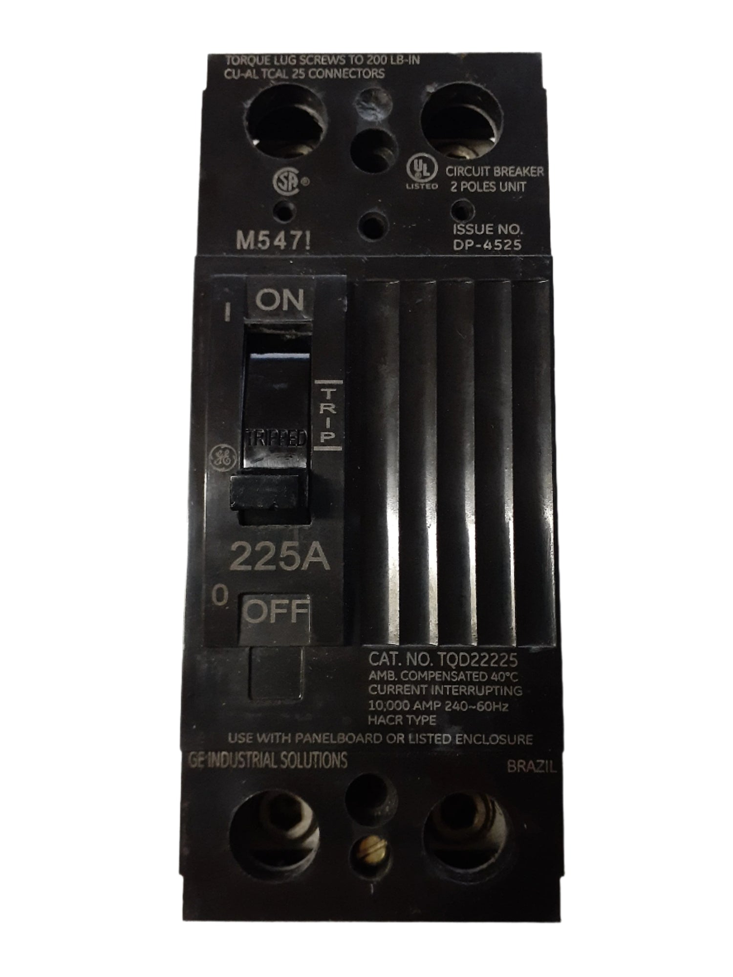 GE TQD22225WL - 225 Amp Main Circuit Breaker