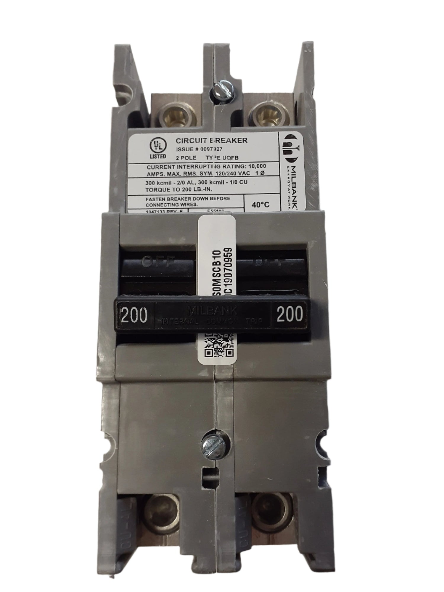 Milbank UQFB200 - 200 Amp Bolt-On Circuit Breaker
