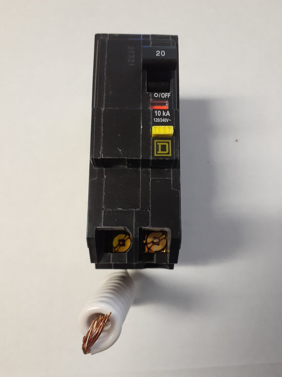 Square D QO220GFI 2 pole, 20 amp Circuit Breaker and Ground Fault Interrupter