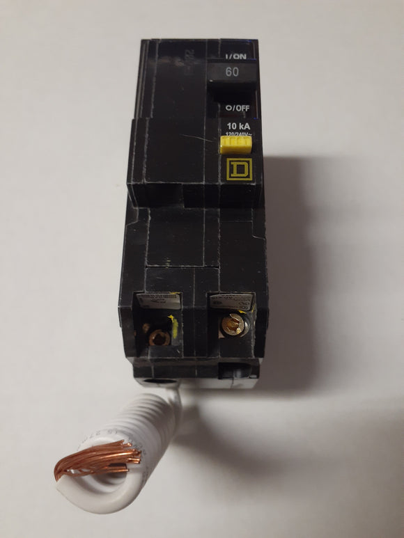 Square D QO260GFI 2 pole, 60 amp Circuit Breaker and Ground Fault Interrupter