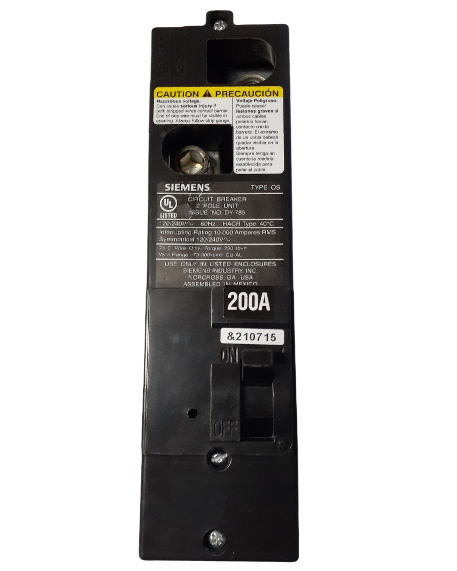 Siemens QS2200 - 200 Amp Circuit Breaker