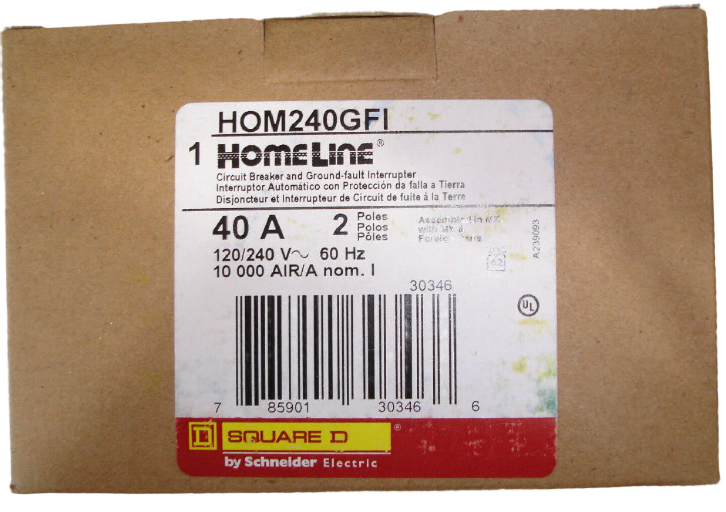 Square D HOM240GFI - 40 Amp GFCI Circuit Breaker