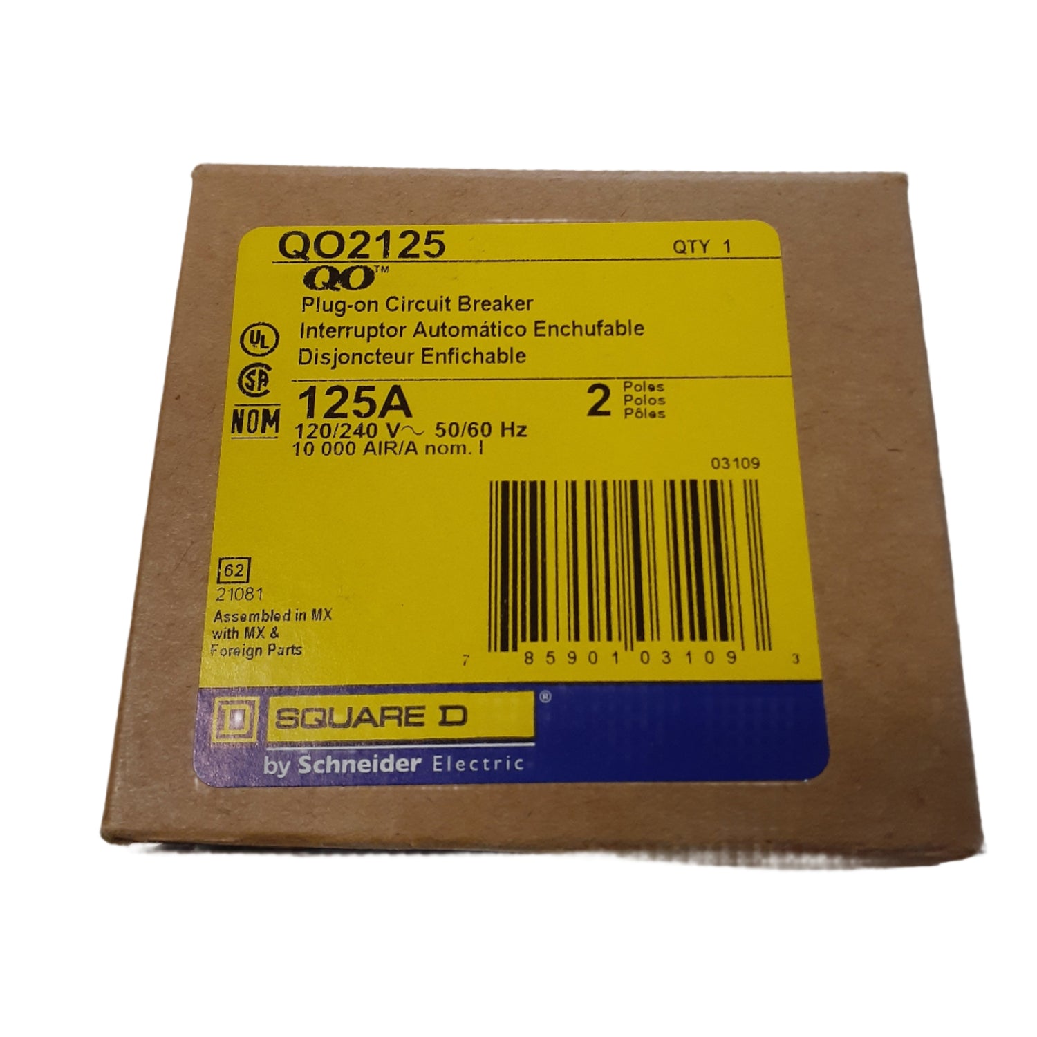 Square D QO2125 - 125 Amp Circuit Breaker